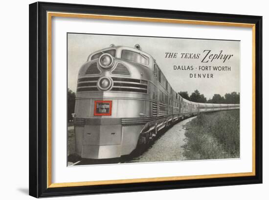 Texas Zephyr, Streamlined Train-null-Framed Art Print