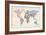 Text Map of the World Map-Michael Tompsett-Framed Art Print