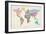 Text Map of the World Map-Michael Tompsett-Framed Art Print