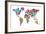 Text Map of the World-Michael Tompsett-Framed Art Print