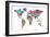 Text Map of the World-Michael Tompsett-Framed Art Print