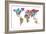 Text Map of the World-Michael Tompsett-Framed Premium Giclee Print