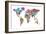 Text Map of the World-Michael Tompsett-Framed Premium Giclee Print