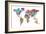 Text Map of the World-Michael Tompsett-Framed Premium Giclee Print