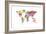 Text Map of the World-Michael Tompsett-Framed Art Print