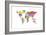 Text Map of the World-Michael Tompsett-Framed Art Print