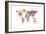 Text Map of the World-Michael Tompsett-Framed Art Print