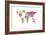 Text Map of the World-Michael Tompsett-Framed Art Print