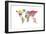 Text Map of the World-Michael Tompsett-Framed Art Print