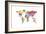 Text Map of the World-Michael Tompsett-Framed Art Print