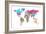 Text Map of the World-Michael Tompsett-Framed Art Print