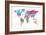 Text Map of the World-Michael Tompsett-Framed Art Print