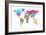 Text Map of the World-Michael Tompsett-Framed Art Print