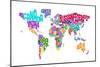 Text Map of the World-Michael Tompsett-Mounted Art Print