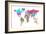 Text Map of the World-Michael Tompsett-Framed Art Print