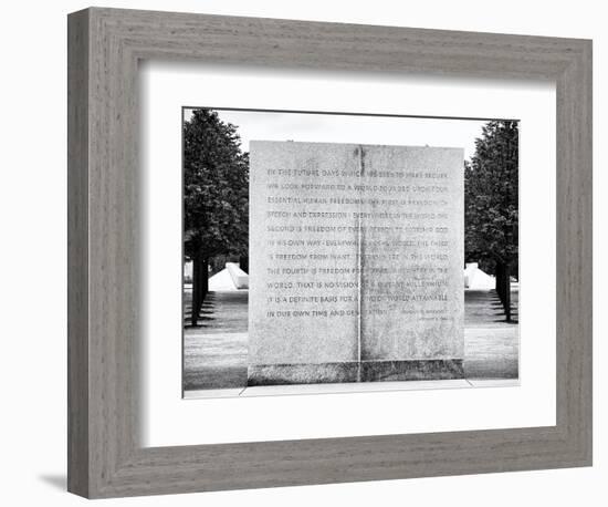 Text of FDR's Four Freedoms Speech, Memorial to the President, Manhattan, New York-Philippe Hugonnard-Framed Photographic Print