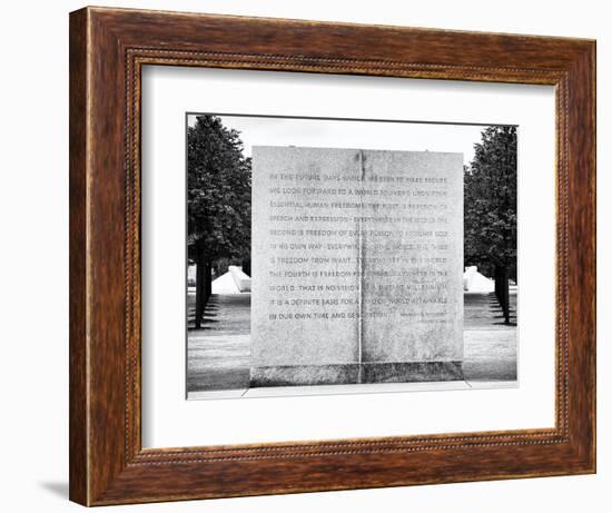 Text of FDR's Four Freedoms Speech, Memorial to the President, Manhattan, New York-Philippe Hugonnard-Framed Photographic Print