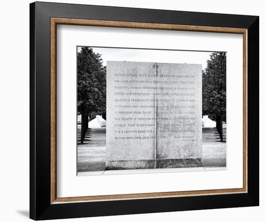 Text of FDR's Four Freedoms Speech, Memorial to the President, Manhattan, New York-Philippe Hugonnard-Framed Photographic Print