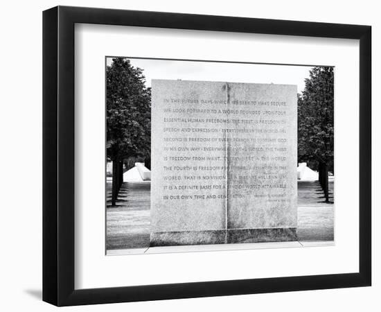 Text of FDR's Four Freedoms Speech, Memorial to the President, Manhattan, New York-Philippe Hugonnard-Framed Photographic Print