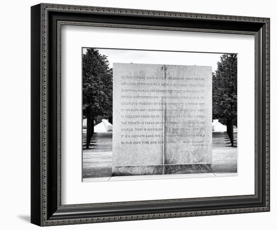 Text of FDR's Four Freedoms Speech, Memorial to the President, Manhattan, New York-Philippe Hugonnard-Framed Photographic Print