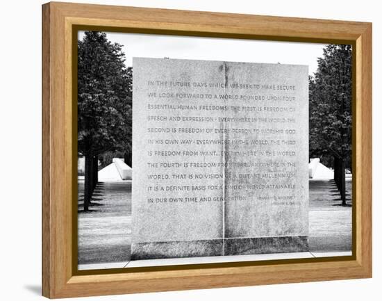 Text of FDR's Four Freedoms Speech, Memorial to the President, Manhattan, New York-Philippe Hugonnard-Framed Premier Image Canvas