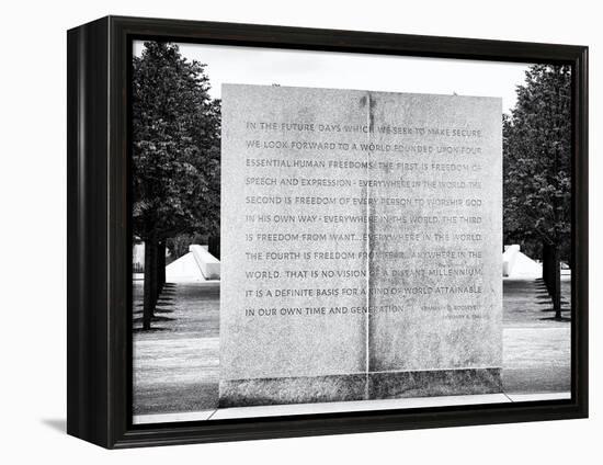 Text of FDR's Four Freedoms Speech, Memorial to the President, Manhattan, New York-Philippe Hugonnard-Framed Premier Image Canvas