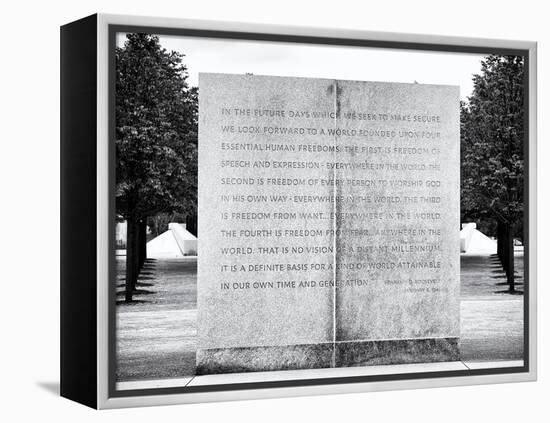 Text of FDR's Four Freedoms Speech, Memorial to the President, Manhattan, New York-Philippe Hugonnard-Framed Premier Image Canvas