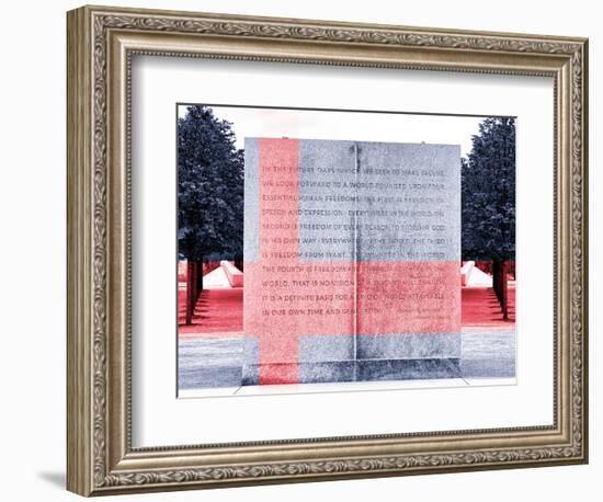 Text of FDR's Four Freedoms Speech, Memorial to the President, Manhattan, New York-Philippe Hugonnard-Framed Photographic Print