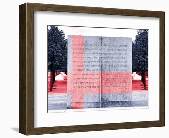 Text of FDR's Four Freedoms Speech, Memorial to the President, Manhattan, New York-Philippe Hugonnard-Framed Photographic Print