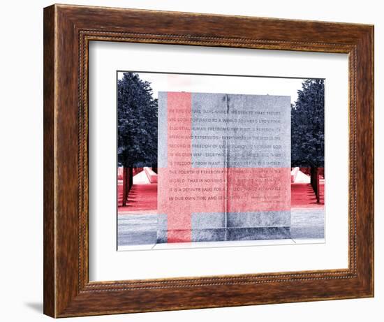 Text of FDR's Four Freedoms Speech, Memorial to the President, Manhattan, New York-Philippe Hugonnard-Framed Photographic Print