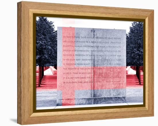 Text of FDR's Four Freedoms Speech, Memorial to the President, Manhattan, New York-Philippe Hugonnard-Framed Premier Image Canvas