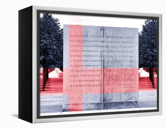 Text of FDR's Four Freedoms Speech, Memorial to the President, Manhattan, New York-Philippe Hugonnard-Framed Premier Image Canvas