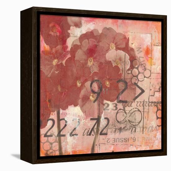 Text Primroses-Jane Bellows-Framed Stretched Canvas