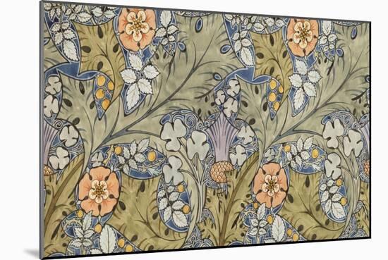 Textile Design, Pencil and Watercolour, England, 1915-null-Mounted Giclee Print