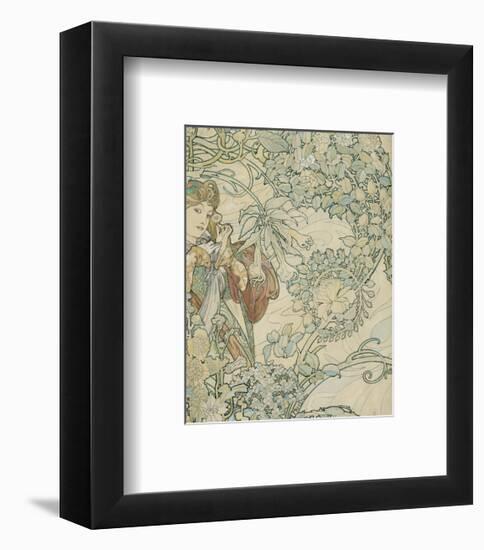 Textile Design-Alphonse Mucha-Framed Premium Giclee Print