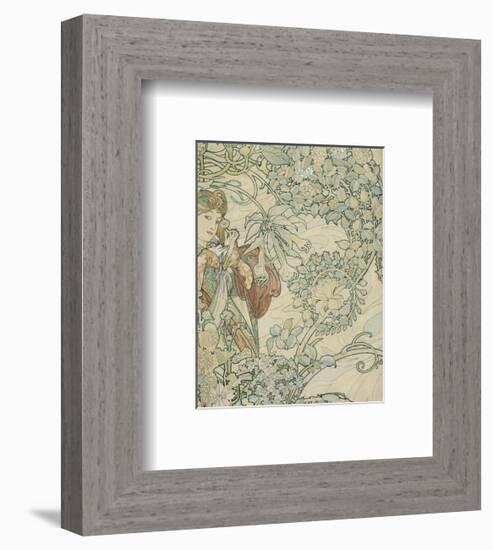 Textile Design-Alphonse Mucha-Framed Premium Giclee Print