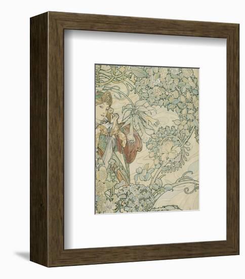 Textile Design-Alphonse Mucha-Framed Premium Giclee Print