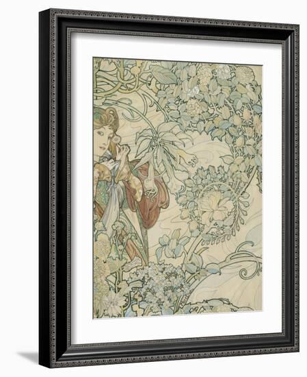 Textile Design-Alphonse Mucha-Framed Giclee Print