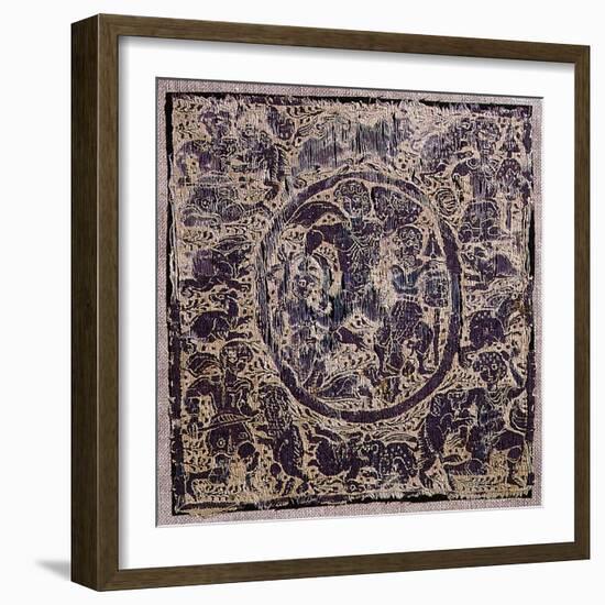 Textile with mythological scenes-Werner Forman-Framed Giclee Print