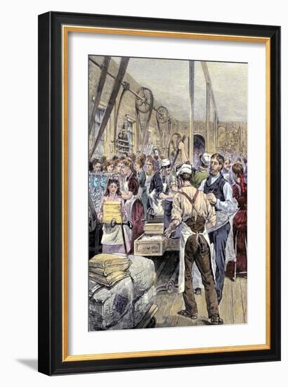 Textile Workers in a Northern Mill, 19th Century-null-Framed Giclee Print