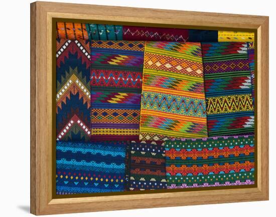 Textiles, Santiago Atitlan, Lake Atitlan, Guatemala, Central America-Sergio Pitamitz-Framed Premier Image Canvas