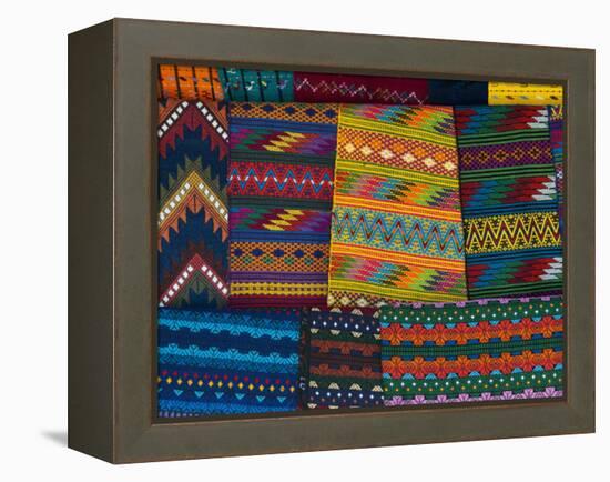 Textiles, Santiago Atitlan, Lake Atitlan, Guatemala, Central America-Sergio Pitamitz-Framed Premier Image Canvas