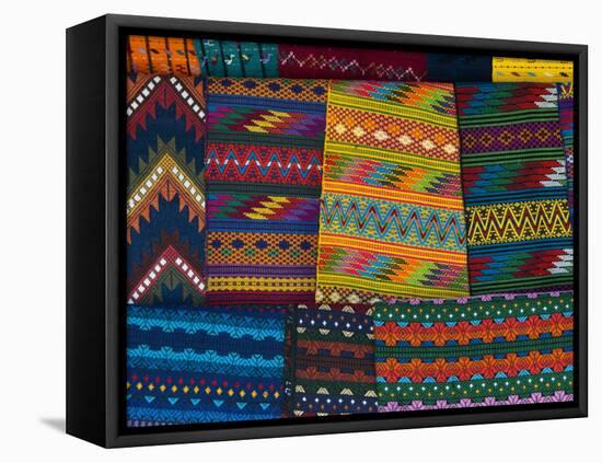 Textiles, Santiago Atitlan, Lake Atitlan, Guatemala, Central America-Sergio Pitamitz-Framed Premier Image Canvas