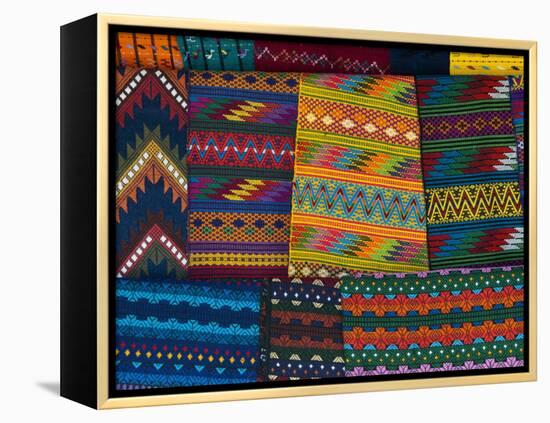 Textiles, Santiago Atitlan, Lake Atitlan, Guatemala, Central America-Sergio Pitamitz-Framed Premier Image Canvas
