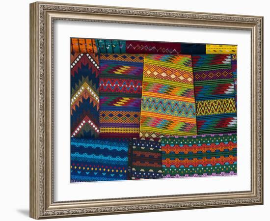 Textiles, Santiago Atitlan, Lake Atitlan, Guatemala, Central America-Sergio Pitamitz-Framed Photographic Print