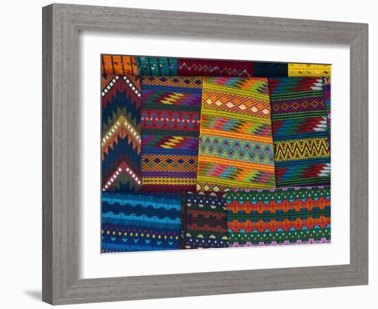 Textiles, Santiago Atitlan, Lake Atitlan, Guatemala, Central America-Sergio Pitamitz-Framed Photographic Print