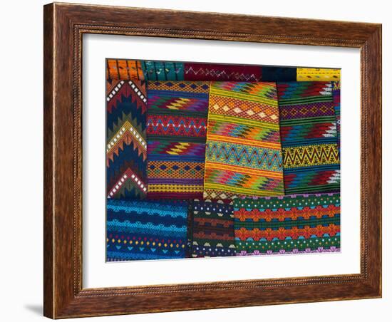 Textiles, Santiago Atitlan, Lake Atitlan, Guatemala, Central America-Sergio Pitamitz-Framed Photographic Print