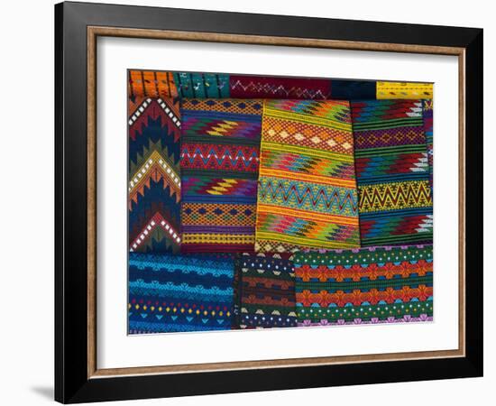 Textiles, Santiago Atitlan, Lake Atitlan, Guatemala, Central America-Sergio Pitamitz-Framed Photographic Print