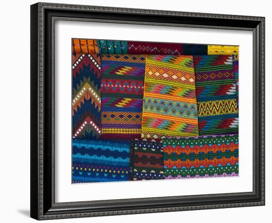 Textiles, Santiago Atitlan, Lake Atitlan, Guatemala, Central America-Sergio Pitamitz-Framed Photographic Print