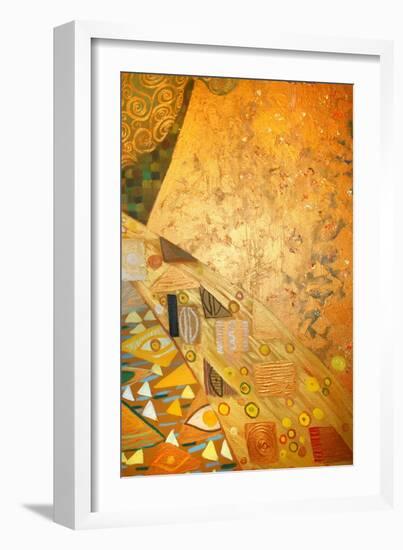 Texture, Background and Colorful Image of an Original Abstract Painting Composition,Oil on Canvas-ralwel-Framed Art Print